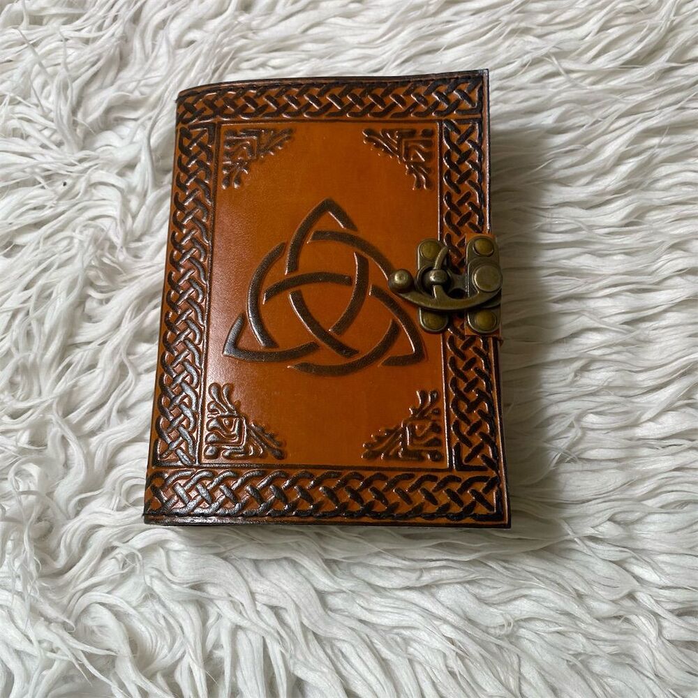 Fantasy Gifts Leather Journal Triquetra Celtic Knot Design